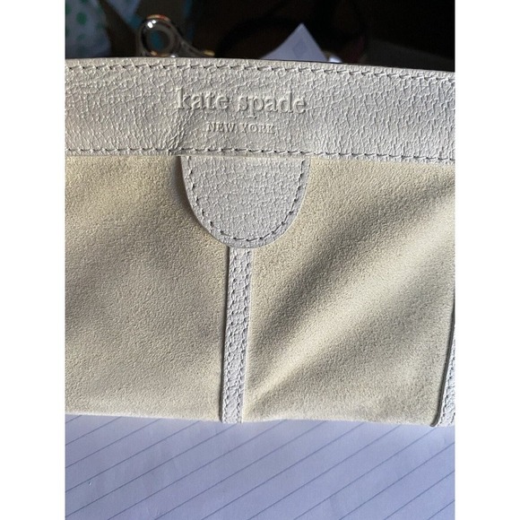Kate Spade Off white suede and Leather Clutch Made in Italy - Picture 12 of 15